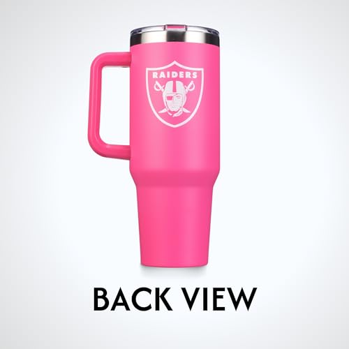 Image of The Memory Company Officially Licensed NFL - Las Vegas Raiders 40oz Pink Game Day Tumbler with Team Logo