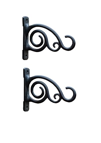 JAMES Metal Wall Hook Hanging Plant Bracket Decorative Straight Plant Hanger for Pots, Bird Feeder, Planters, Lanterns, Macrame, Wind Chimes Indoor and Outdoor (Metal- Pack of- 2)