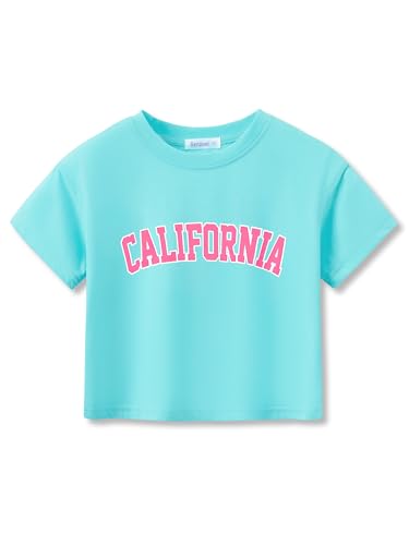 Image of Stylish Graffiti /Butterfly /Tropical Crop Top for Little & Big Girls - Cool Summer T-Shirt Clothes Size 6-18