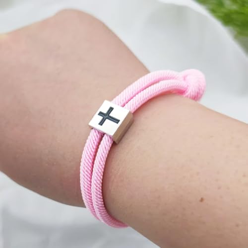Baptism Gifts Cross Bracelet for Girl, First Communion Confirmation Bless Gifts for Teenage Girls Boys, Kindergarten Preschool Graduation Christening Gift for Daughter Granddaughter Godchild