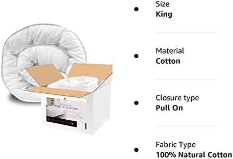 Lancashire Textiles Extra Thick 4 Inch Mattress Topper | Sleep On A Cloud Hollowfibre Filled 100% Cotton Extra Thick Mattress Topper | 230 Thread Soft Mattress Topper British - King size