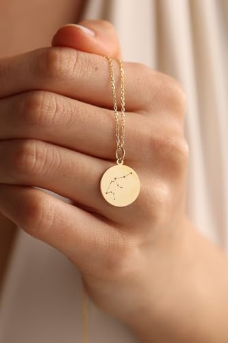 Collier argent sterling plaqué or avec pendentif astro 24mm - 3