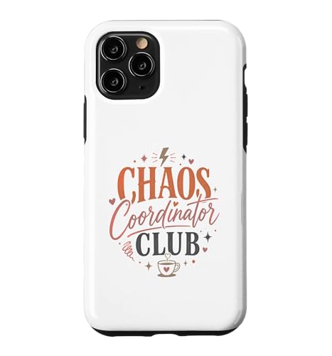 Funny Chaos Coordinator Club Mom Life �R�[�q�[ ���[���A�A�[�g �X�}�z�P�[�X iPhone 11 Pro �p