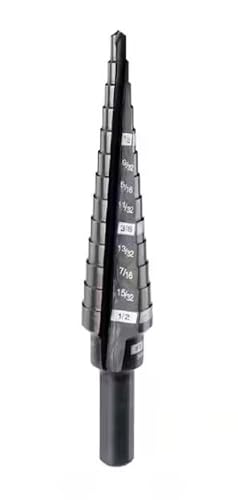 For Milwaukee 48-89-9201 1/8 in. - 1/2 in. #1 Black Oxide Step Drill Bit (13-Steps)