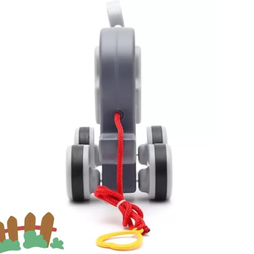 Image of Mini Steps Pull Along Elephant Toy - Baby & Toddler Walking Toy, Fun & Safe Play