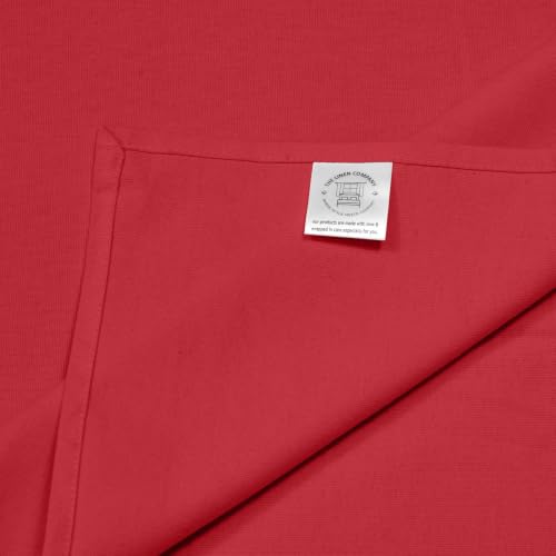 Image of THE LINEN COMPANY Canvas Cotton Window Curtains with Steel Eyelet for Living Room /Dining Hall /Hotel /Farm House 1 Pcs Set (4.5ft x 5 ft, Chii Red)