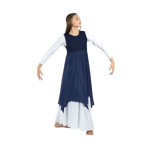Danzcue Womens Worship Praise Dance Pullover Vest (Navy, Large-X-Large)