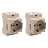 2 Pezzi Presa Modulare Universale P40, Schuko + Bipasso Italiano, 10/16A AC 220V, 2,5 Moduli Barra DIN, IP20 IEC60884
