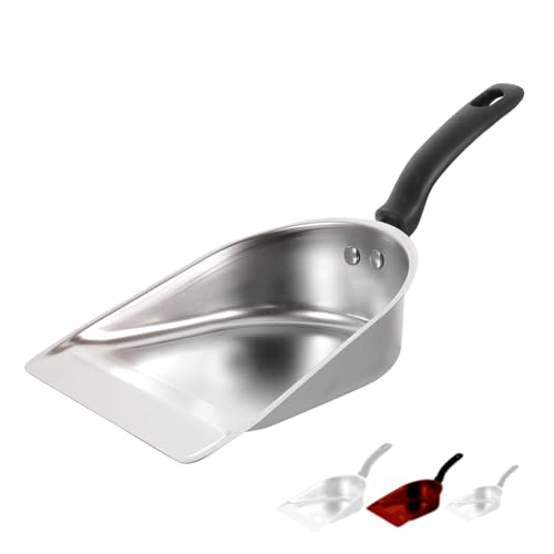 FINCA CASAREJO Pala de Estiércol - Pala en Acero Inoxidable 23 cm - Herramienta para la Limpieza de instalaciones de Animales - Mango ergonómico