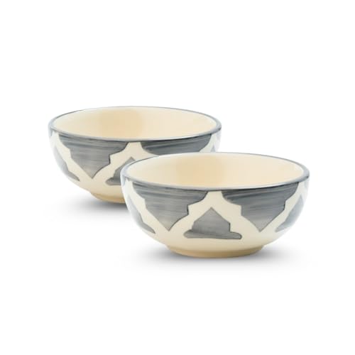 Image of Ceramic Bowl Set | 2-Piece Lightweight Crockery for Daily Use | Ash Grey Ramen & Snack Bowls (125ml Each) | Elegant Microwave & Dishwasher Safe | Perfect Christmas & New Year Gift