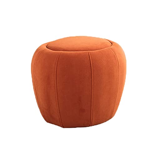 Tabourets de canapé en velours orange pour salon et entrée