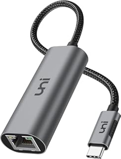 uni USB C do 2.5G Ethernet Adapter, USB Type-C do RJ45 Gigabit 2500 Mbps Network, aluminium i nylon, Thunderbolt 4 LAN Adapter do iPhone 15 Pro Max/MacBook Pro/Air, laptopów, PC itp.