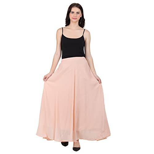 Image of Skirt for Women Designer and Full Flared Georgette Plain