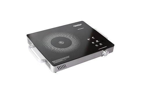 Image of MAHARAJA WHITELINE 2200 Watt Infrared Cooktop with Touch Panel & Digital Display | Crystal Glass Top | 3 Preset Cooking Modes | Fry | BBQ | Boil