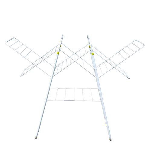MSV TENDEDERO ACORDEON, Acero, Blanco y Azul, 140x66x105 cm