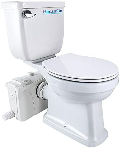 700watt Macerator Toilet, 1HP Two Piece Upflush Toilet Kit Included Toilet Bowl, Water Tank, Soft Closing Seat, Extension Pipe Between Toilet and Pump