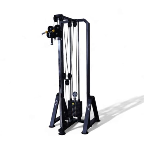 Image of GYM24 EQUIPMENTS Alloy Steel Dual Pully Cable Cross Single Weight Tower For Home Gym Cc-111 With Iron (60), Black