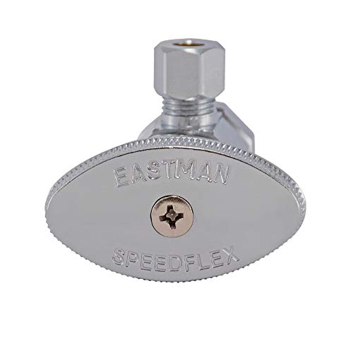 Eastman 1/4 Inch Od Compression X 1/2 Inch Fip Compression Multi-Turn Angle Stop Valve, Brass Plumbing Fitting, Chrome, 04129Lf #TOP3