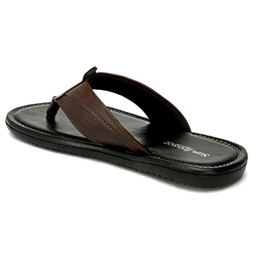 Image of San Frissco Men's Sandal Summer Chappal with Sturdy Grip /Ultra Soft Lightweight Durable Chappal for Outdoor Use /Festive Ethnic Wedding Slip on Slippers for Men
