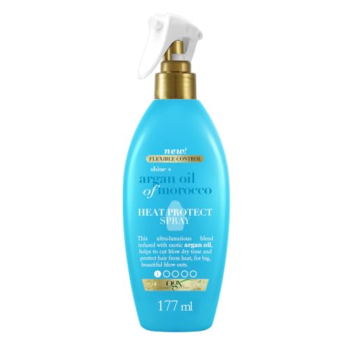 6 mejores protectores de calor para el pelo OCU 26 OGX Shine + Argan Oil of Morocco Spray Heat Protect (177 ml) protector...