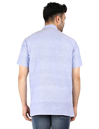 Image of LATEST CHIKAN Men's Cotton Regular Casual Strped Short Kurta Half Sleeves - (SK-LJ.DS.AS)