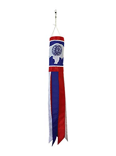 In the Breeze Wyoming 18 Inch Windsock - Wyoming State Flag Hanging...