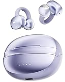 NEOQOQO A50 Clip on Earbuds, Bluetooth 6.0 Wireless Open Ear Headphones w/5.3g Weightless Comfort,48H Playtime,3D Soundstage,Clear Call Mics,IPX5,Multipoint Connection,Fit for Workout Running Purple