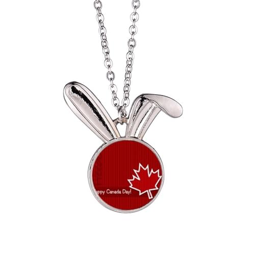 Collier avec pendentif lapin Happy Canada Day le cadeau souvenir idéal