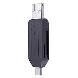 3. Material ABS SamES Receptor de Audio Universal de Tipo C Micro USB OTG USB 2.0 de Alta Velocidad TF Lector de Tarjetas de Memoria Flash for el teléfono móvil (Color : Black)