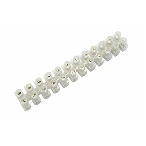 LEDSone 12 Way Screw Electrical Terminal CHOC Block Connectors, STRIP 6A, 2 Rows Connecting Block for Wiring Cable