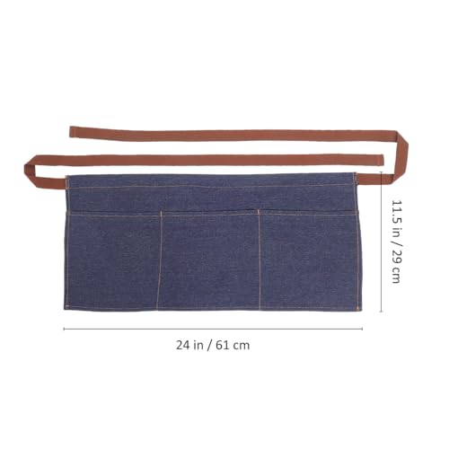 Image of balacoo Denim Server Apron Waist Half Apron with Multiple Pockets Jean Waist for Restaurant Waitstaff Cooking Baking Gardening and Painting 23.62 X 12.20 in