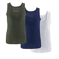 UNDEREA 3er Pack Jungen Unterhemden Tank Tops – Klassisch Feinripp aus 100% gekämmter Baumwolle für Kinder, atmungsaktiv, Größe 11–13 Jahre, M.blau, Weiß, Khaki