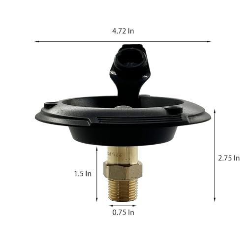 Image of RV City Water Inlet with Check Valve 3 /4'' NH Female to 1 /2'' NPT Male Thread RV Water Connection Fittings Replacement for Dust Plug RV Camper (Black)
