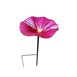 Mangeoire à oiseaux en métal en forme de fleur, station d'arrosage en fer antirouille avec piquet de jardin, décoration vibrante adaptée aux pollinisateurs pour une utilisation en extérieur (rose