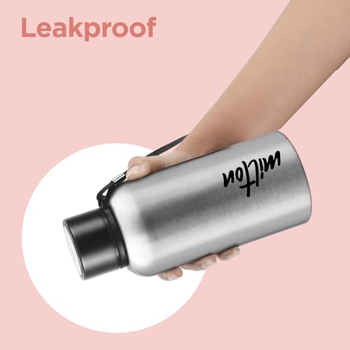 Milton Aura 500 Thermosteel Water Bottle 500 ml, 24 Hr Hot and Cold I Leak Proof Lid, ISI Certified I Vacuum Insulated I for Office, Gym, School I Silver