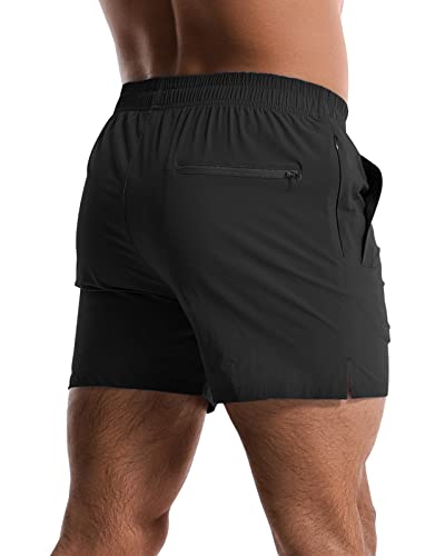 Image of 2 Pack Mens Athletic Shorts 5 Inch Quick Dry Gym Workout Shorts Men Lightweight Sports Running Shorts with Pockets