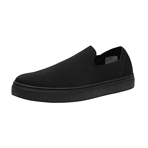 DREAM PAIRS Women s DLS214 Slip-on Sneakers Comfort Knit Casual Breathable Loafers Shoes Black Size 9