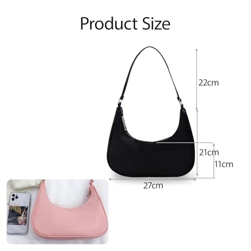 Shoulder Crescent Bag with Zipper Small Handbag for Women, Ladies' Shoulder Bag Fashionable Dumpling Bags Luna Bags2