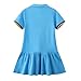 UNIYOUTH Girl's Polo Dress, Short Sleeve Ruffle Pique Shirtdress School Uniform for Kids Toddler Baby, Unicorn-Blue, 7T