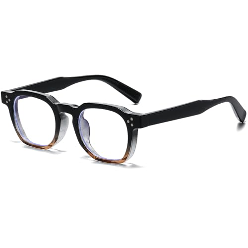 Image of AIEYEZO Retro Blue Light Glasses for Men Women Square Thick Framed Eyeglasses Trendy Vintage Computer Glasses
