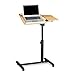 Relaxdays 10020396_48 Tavolino da Laptop, Rotelle con Freni, Altezza Regolabile, HLP 95x60x40 cm, 2 Aste Antiscivolo, Giallo, Legno, 40x60x95 cm