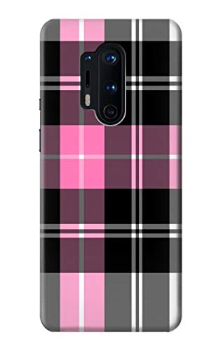Etui OnePlus 8 Pro coque de protection motif carreaux rose antichoc