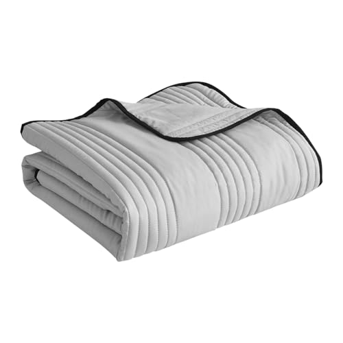 Edredón refrescante de verano, edredón ligero transpirable con acolchado a rayas, uso en todas las estaciones para cama, manta fina de algodón lavado con aire acondicionado para personas que duermen