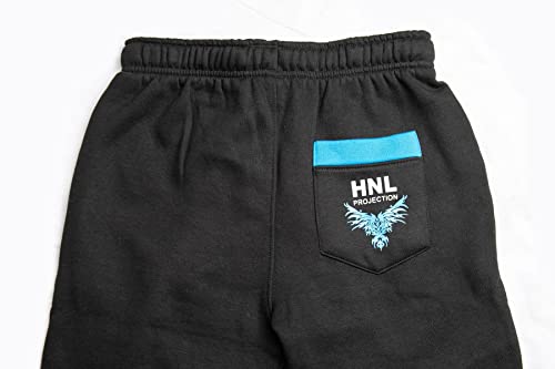 Kids Boys Black Tracksuit HNL Contrast Panelled Hooded Top & Jogging Bottoms4