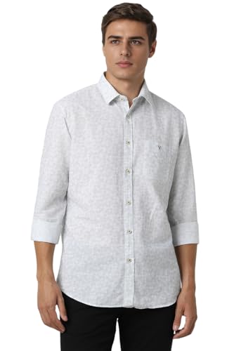 Image of Van Heusen Casual Printed Shirt for Men| Premium Cotton| Full Sleeves| Slim Fit |Breathable Fabric