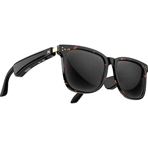 ausounds Audio Sunglasses, Open Ear Wireless Headphones, Polarized Lens, Black, with Storage Box(Tortoise Brown)