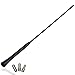 Villkin 30cm Autoantenne - Dachantenne für optimalen AM/FM-Empfang mit M4, M5, M6 Gewinde auch als Ersatz für 40cm Antenne (Schwarz, 1er Set)