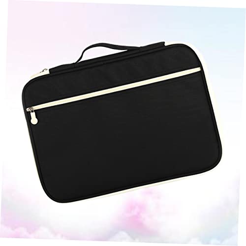 Angoily Multi-Functional A4 Document Bag Zipper Portable Briefcase Organizer for Men and Women Versatile Storage Case for Business Trips and Meetings Black3
