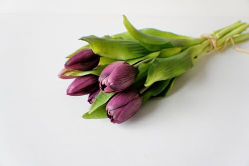 Image of PAPERI Artificial Flowers for Vase - Decorative Home Decor for Living Room, Bedroom, Office Table, Centerpiece & Wedding Decoration (Purple Tulips) Pack of 5 Pcs