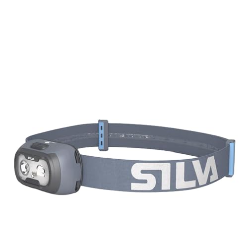 Silva Linterna frontal alimentada por pilas, busca lámpara de cabeza de 420 lúmenes, funciona con 3 pilas AAA o recargables, 3 niveles de brillo, LED blancos y rojos, indicador de alimentación, uso al